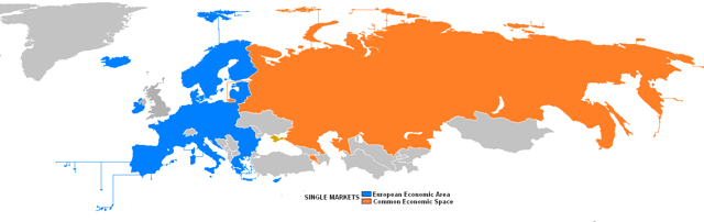 Single markets in European and post Soviet countries; European Economic Area and Common Economic Space