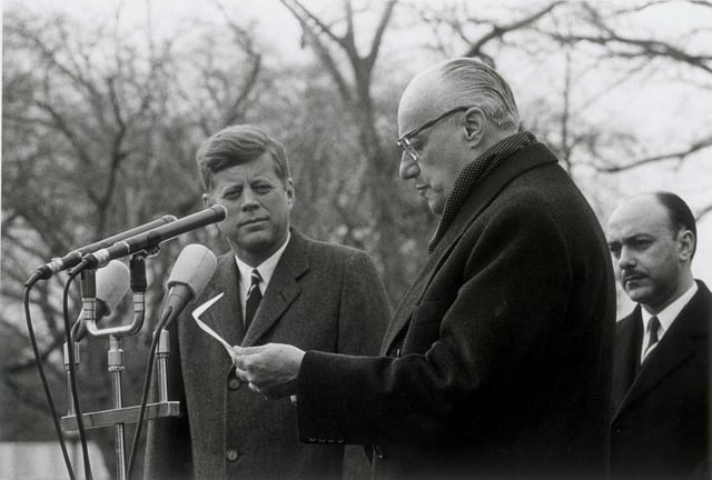 Kennedy on an official visit with Chilean President Jorge Alessandri, December 1962