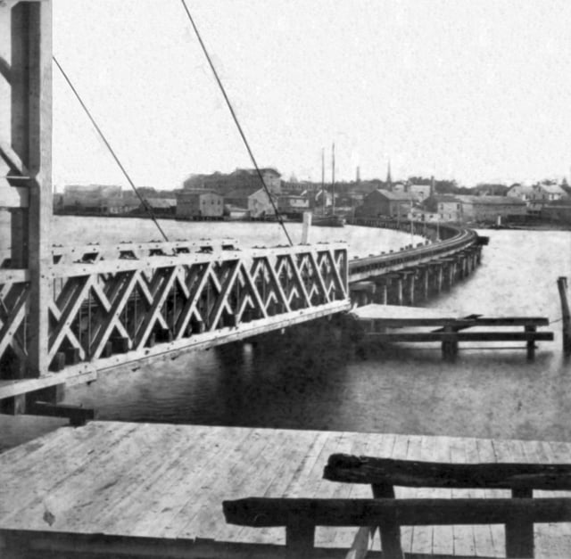 East Bridgeport Bridge over Pequannock River, ca. 1850