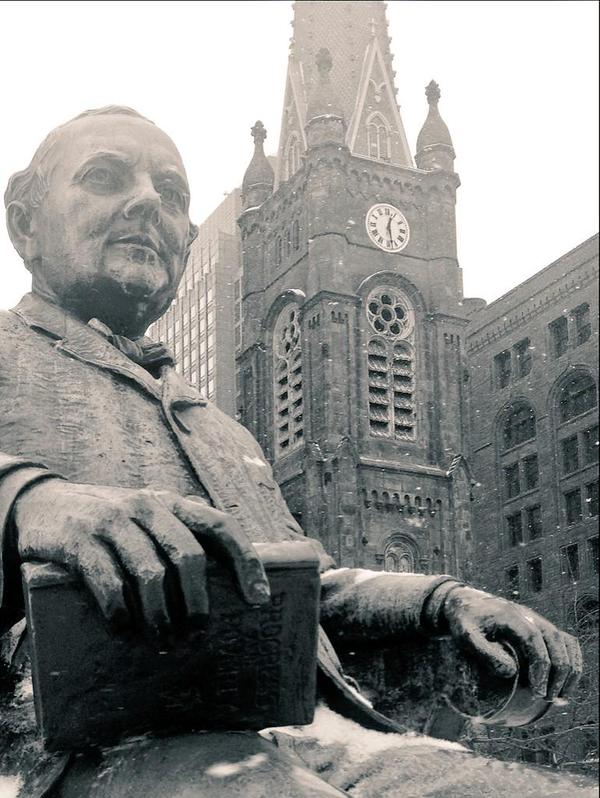 Herman Matzen's statue of Cleveland Mayor Tom L. Johnson.