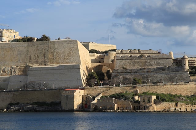 View of the fortifications of Valletta