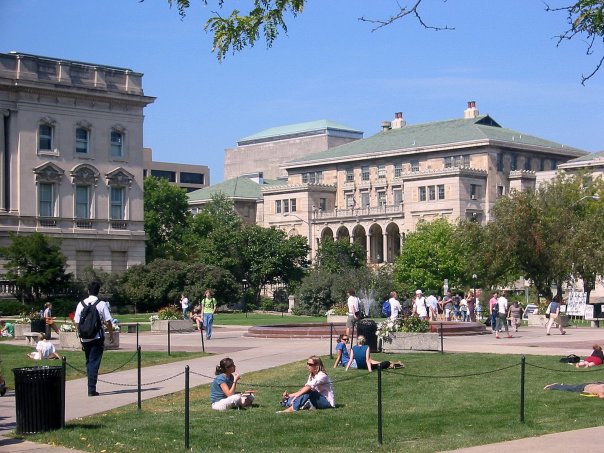 The Memorial Union as seen from the Library Mall on the UW–Madison campus