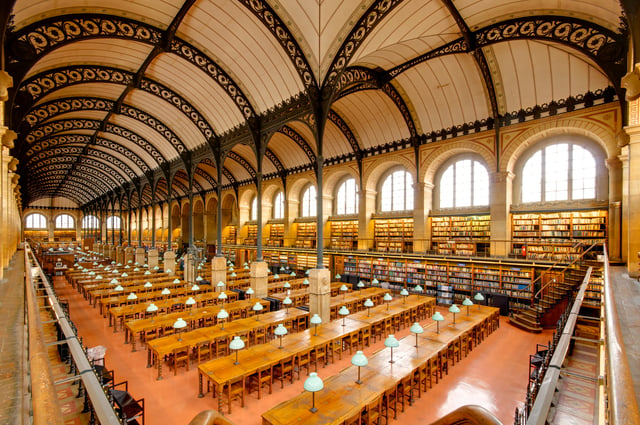 Reading room of the Bibliothèque Sainte-Geneviève, Paris