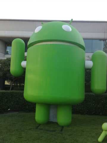 A giant Android mascot at Googleplex in 2008