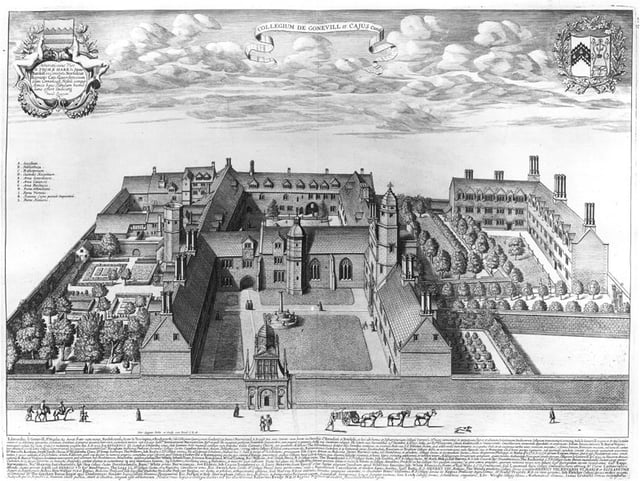 Gonville & Caius College in David Loggan's 1690 Cantabrigia illustrata