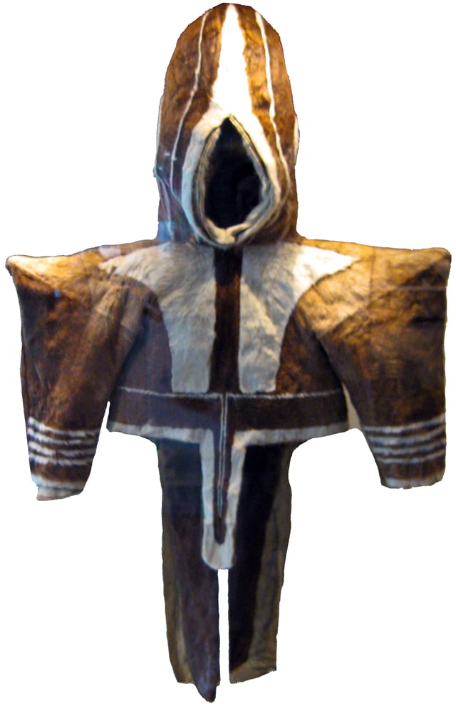 Early 20th Century Inuit parka from caribou skin