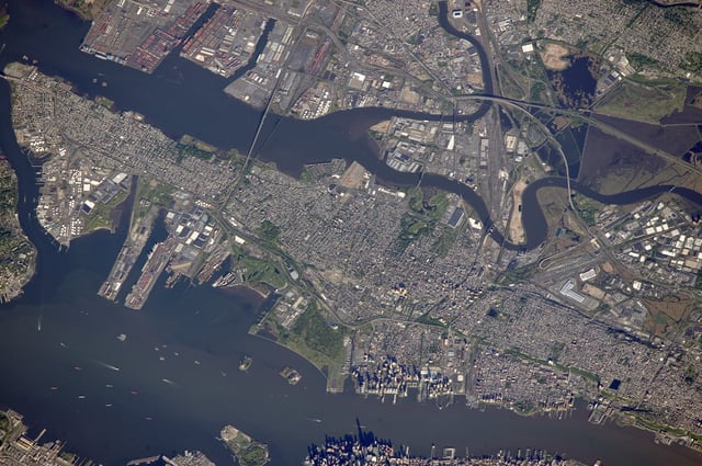 Satellite view of Jersey City