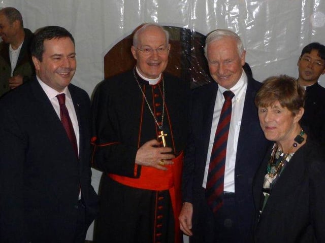 Governor General David Johnston and Sharon Johnston with Jason Kenney and Cardinal Marc Ouellet in Rome for the Papal inauguration of Pope Francis