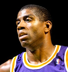 Johnson with the Lakers, c. 1987