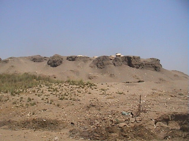 The ruins of the palace of Apries, overlooking Memphis.