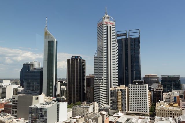 View of the Perth CBD from the north