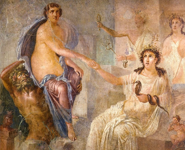 Isis welcoming Io to Egypt, from a fresco at Pompeii, first century CE
