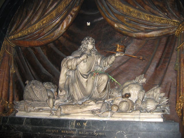 Tomb effigy of heart of King John II Casimir at Abbaye de Saint-Germain-des-Prés, Paris