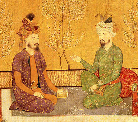 The Mughal Emperor Babur and his heir Humayun, The word Mughal, is derived from the Persian word for Mongol.