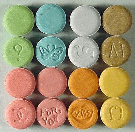 Ecstasy tablets which may contain MDMA