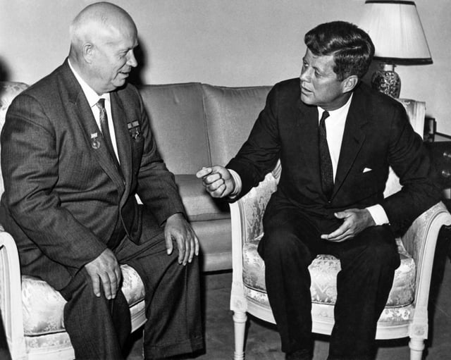Soviet Premier Nikita Khrushchev and Kennedy confer in Vienna, 1961