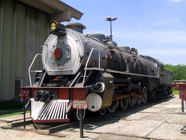 Steam locomotive built by Henschel & Son in 1936, at the São Paulo Technology Museum, in Brazil.
