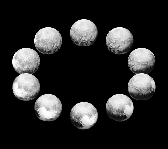 Mosaic of best-resolution images of Pluto from different angles