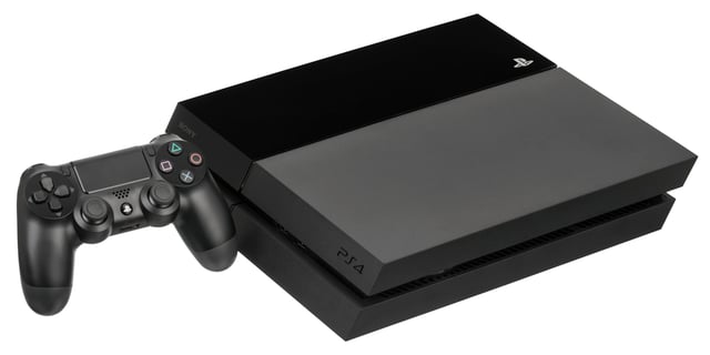 The PlayStation 4 with the DualShock 4 controller.