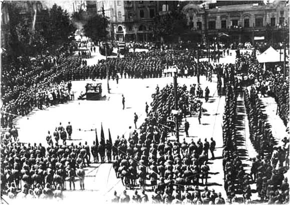 The 11th Red Army of the Russian SFSR holds a military parade, 25 February 1921 in Tbilisi