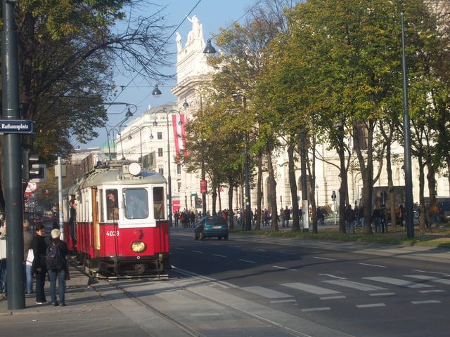 The Ring Road (Ringstraße) with a historical tram