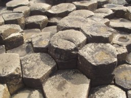 Large masses must cool slowly to form a polygonal joint pattern, as here at the Giant's Causeway in Northern Ireland