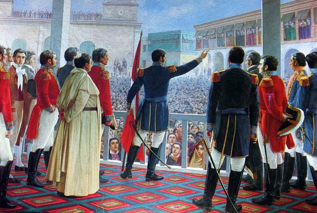 San Martín proclaiming the independence of Peru.