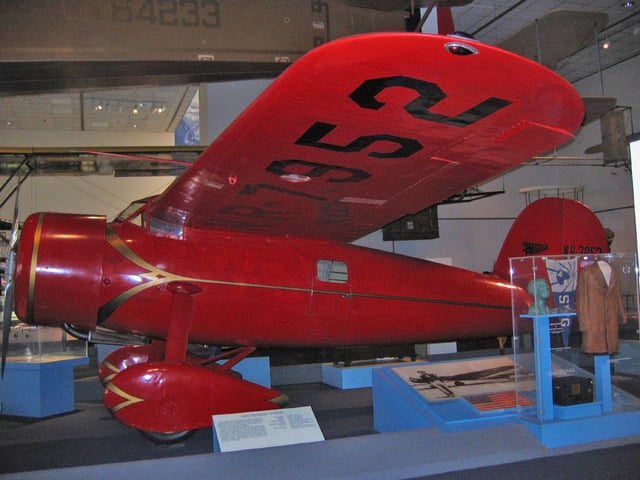 Lockheed Vega 5B flown by Amelia Earhart as seen on display at the National Air and Space Museum