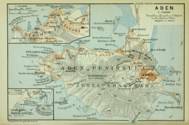 Map of Aden peninsula, ca. 1914
