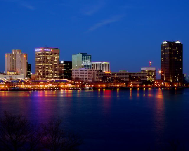 A view of Norfolk from Portsmouth