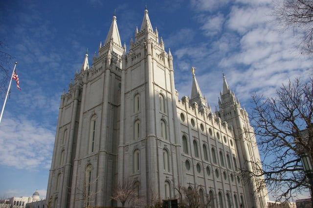 The LDS Salt Lake Temple, the primary attraction in the city's Temple Square