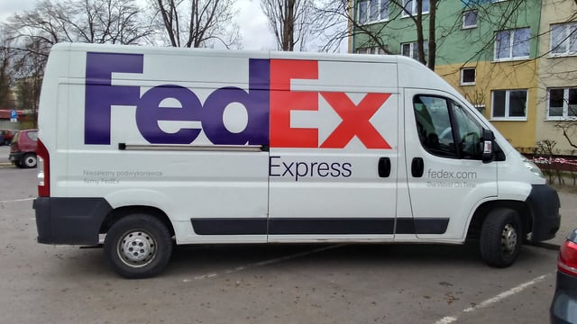 FedEx Vehicle in Tomaszów Mazowiecki, central Poland