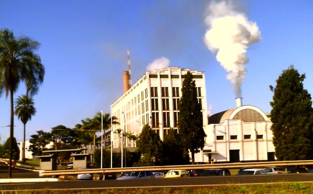 Santa Elisa sugarcane processing plant in Sertãozinho, one of the largest and oldest in Brazil