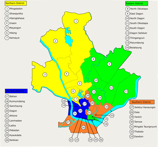 Yangon Administrative Districts