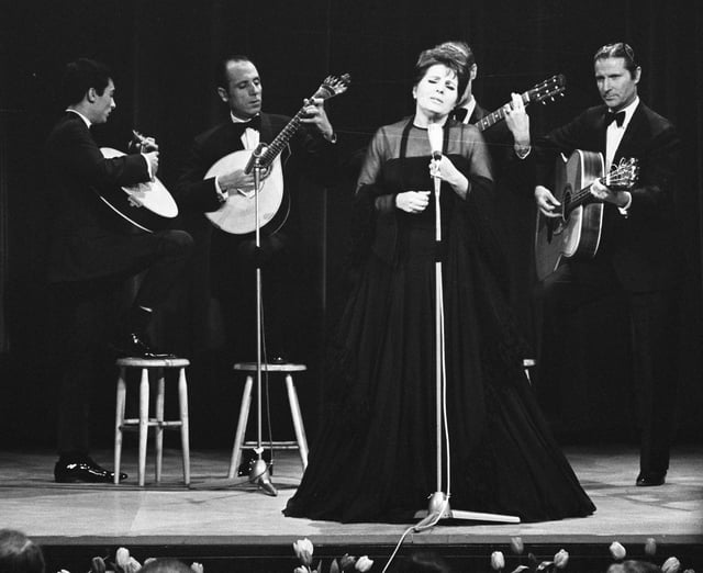 Amália Rodrigues, known as the Queen of Fado, performing in 1969.