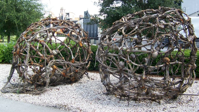 The two bone cages used in one of the early scenes of the film. The cages were on display on the Studio Backlot Tour at Disney's Hollywood Studios until it closed in 2014.