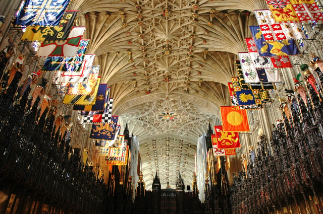Banners of the members of the order in St. George's Chapel