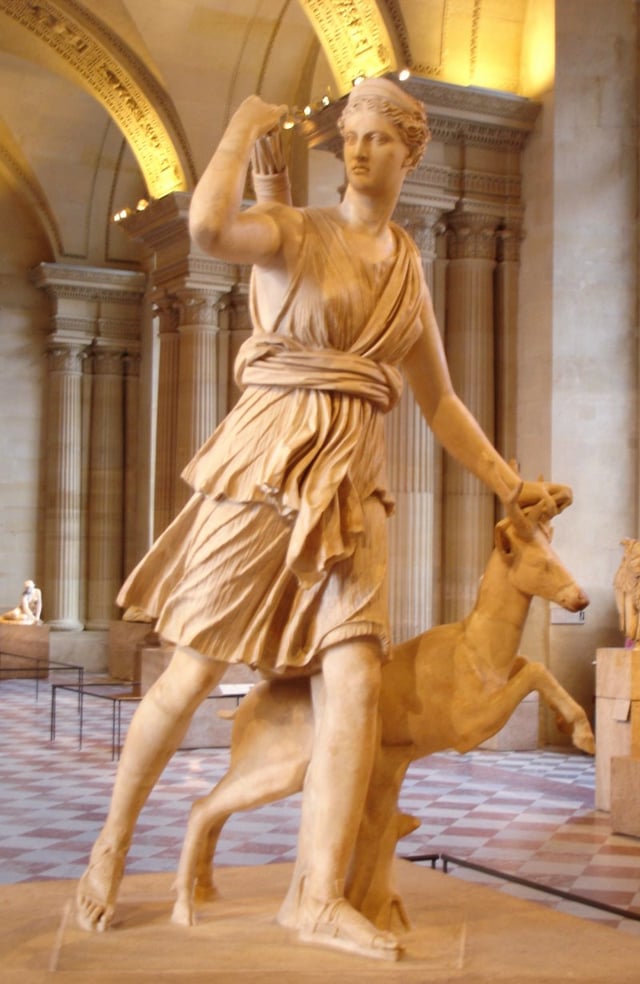 Artemis with a Hind, a Roman copy of an Ancient Greek sculpture, c. 325 BC, by Leochares