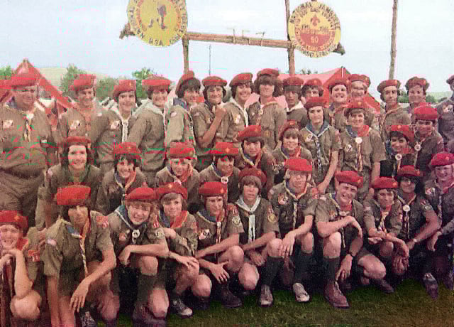 Dutchess County Council (NY) troop at the 1977 National Scout Jamboree, held at Moraine State Park, Pennsylvania