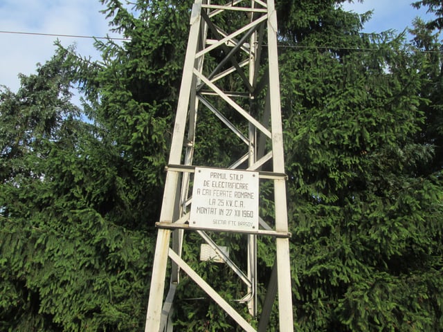 The first gantry to be ever mounted in Romania, at Predeal at the end of 1960