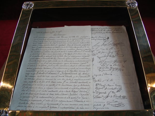 Bolivian Independence Act at Casa de la Libertad, Sucre.