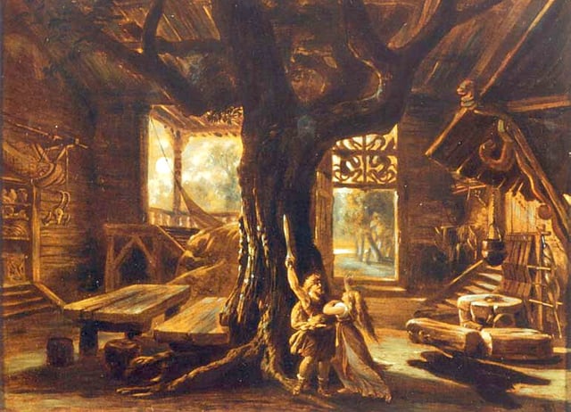 An academic commented that the Tree of Woe resembled a prop from an 1876 staging of Richard Wagner's Die Walküre.