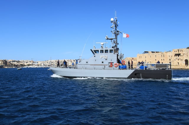 Protector class patrol boat P52 of the Maritime Squadron of the Armed Forces of Malta.