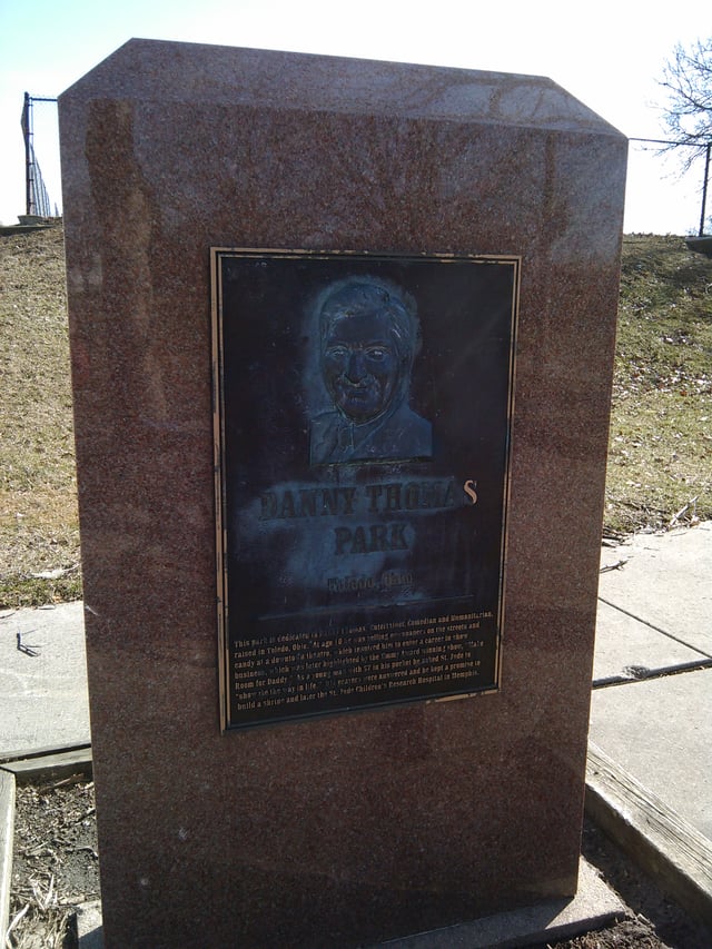 Monument at Danny Thomas Park in Toledo, Ohio