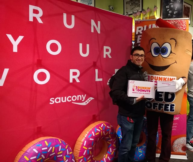 Launch party of the co-branded Saucony X Dunkin’ Kinvara 9 running shoe.