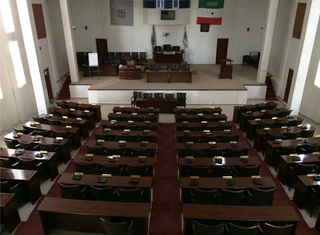 Meeting hall of the Somaliland region's House of Representatives.