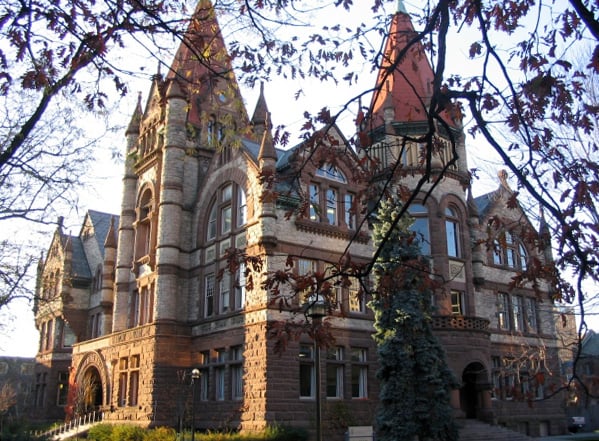 Old Vic, the main building of Victoria College, typifies the Richardsonian Romanesque style.