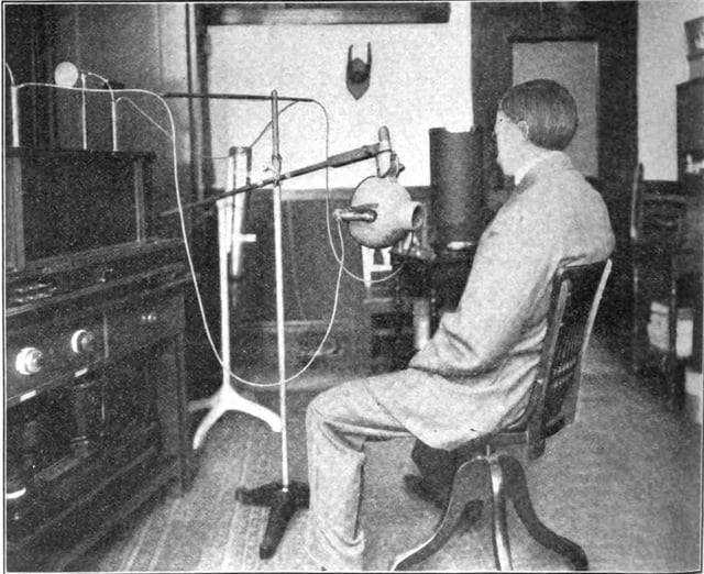 X-ray treatment of tuberculosis in 1910.  Before the 1920s, the hazards of radiation were not understood, and it was used to treat a wide range of diseases.