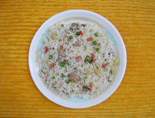 Peas in fried rice