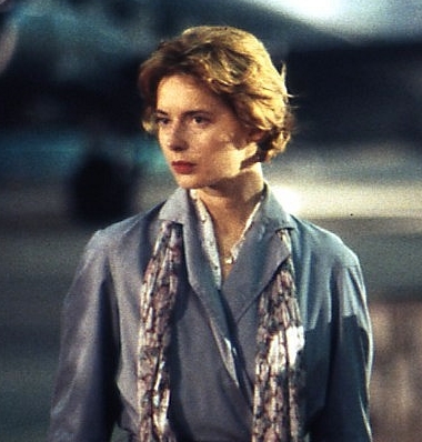 Rossellini on location at Tempelhof Airport in Berlin in 1992 to shoot some scenes for the film The Innocent